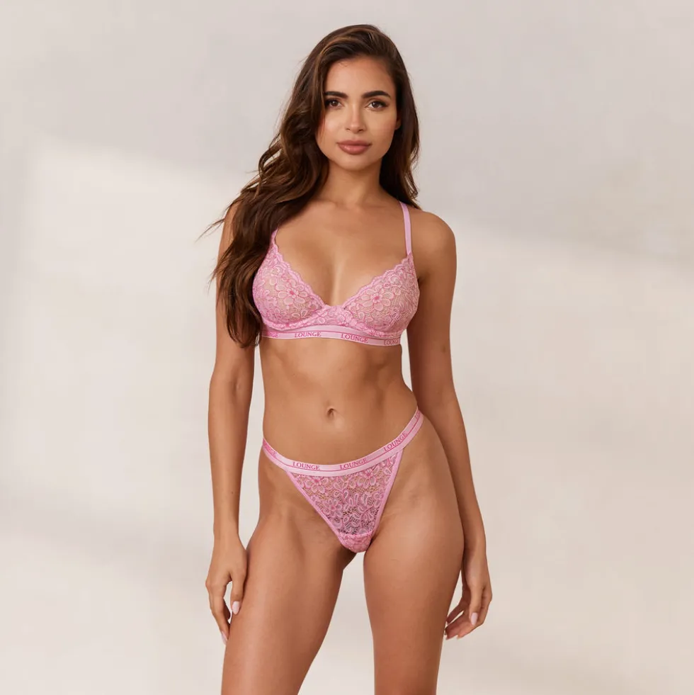 Two-tone Balcony Bra - Pink