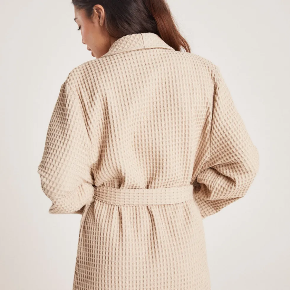 Waffle Dressing Gown - Mink