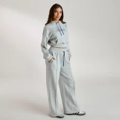 Wide-Leg Joggers - Grey Marl