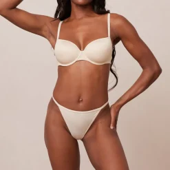 Your Everyday T-shirt Bra & Thong/Briefs Set - Latte