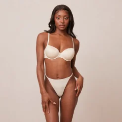 Your Everyday T-shirt Bra & Thong/Briefs Set - Latte